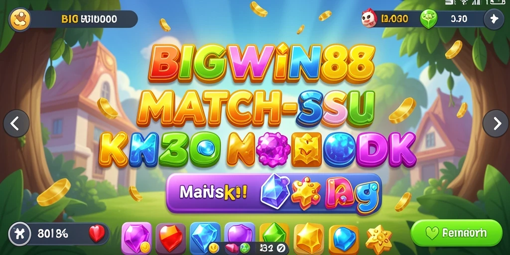 Gameplay seru dalam BIGWIN88 dengan tantangan Match-3.