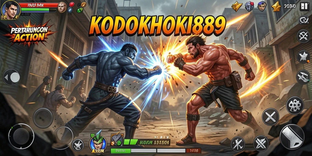 Tampilan seru dari gameplay <strong>KODOKHOKI889</strong> yang menampilkan aksi bertarung.