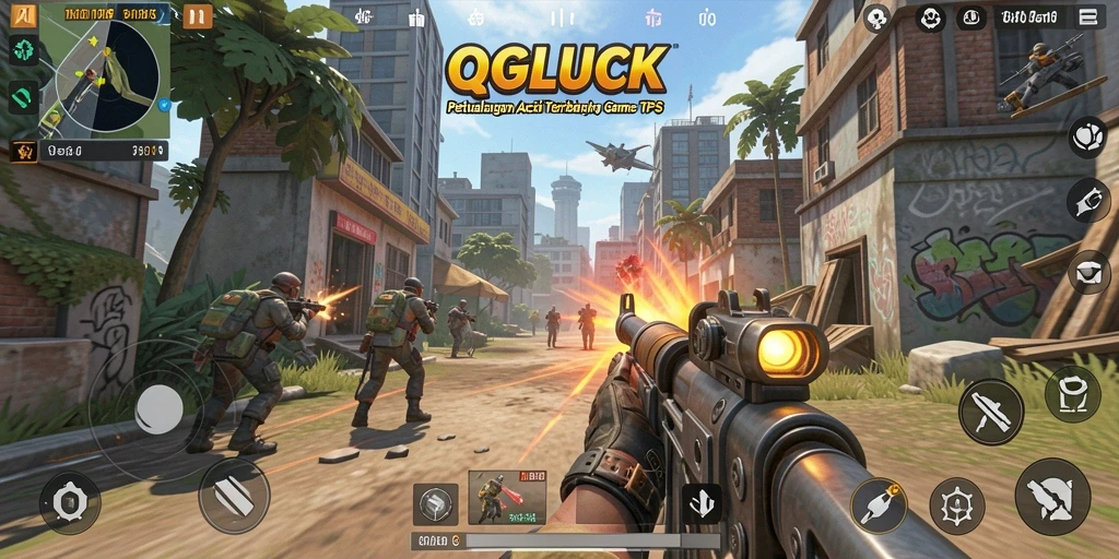 Screenshot gameplay <strong>QGLUCK</strong> yang menunjukkan pertempuran seru dan strategi yang harus diterapkan.