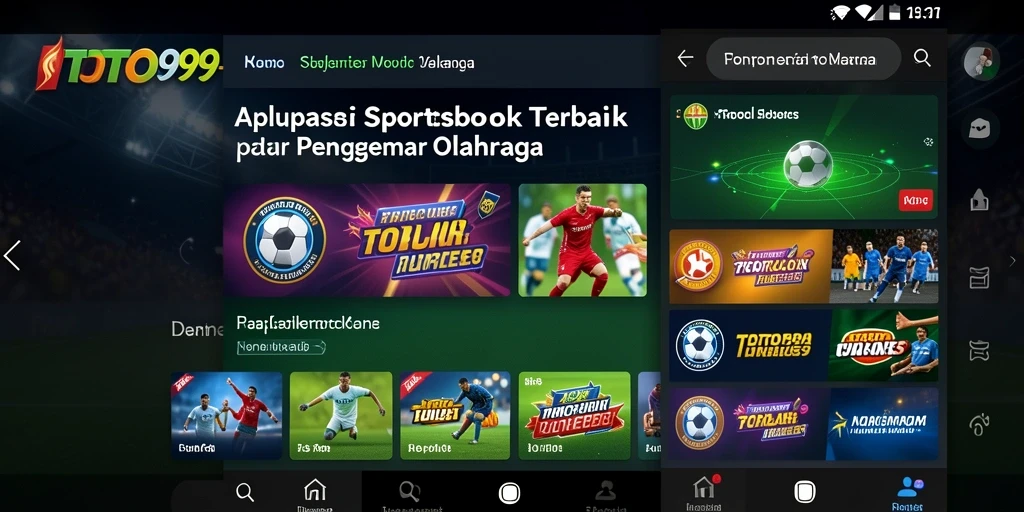 Tampilan gameplay Sportsbook TOTO99 dengan berbagai pilihan taruhan dan antarmuka yang menarik.